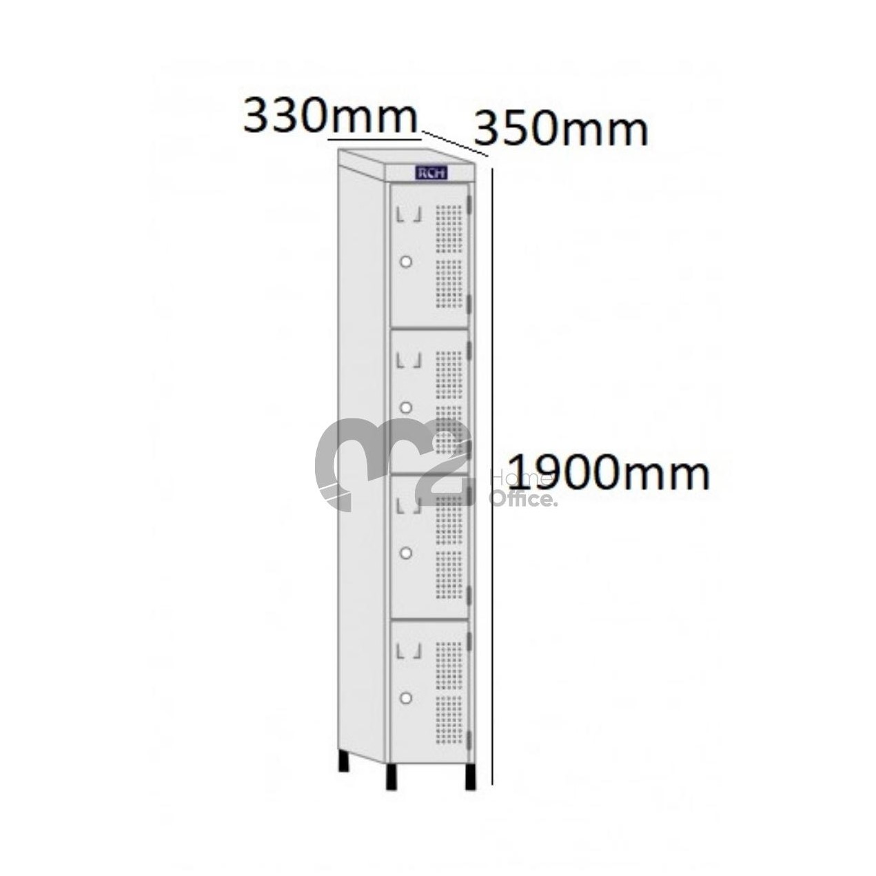 Roupeiro Para Vestiário RGRSP-2/4 35cm Sobreposto com 2 Portas - com PITÃO - RCH